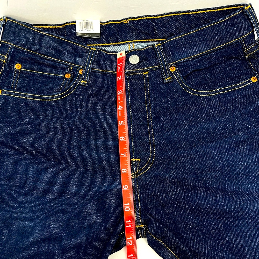 LEVI'S 501 ORIGINAL JEANS 32X30, REGULAR STRAIGHT FIT, STRECH EXTENSIBLE, NAVY - Picture 9 of 16